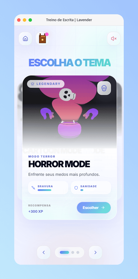 Preview premium do módulo de escrita